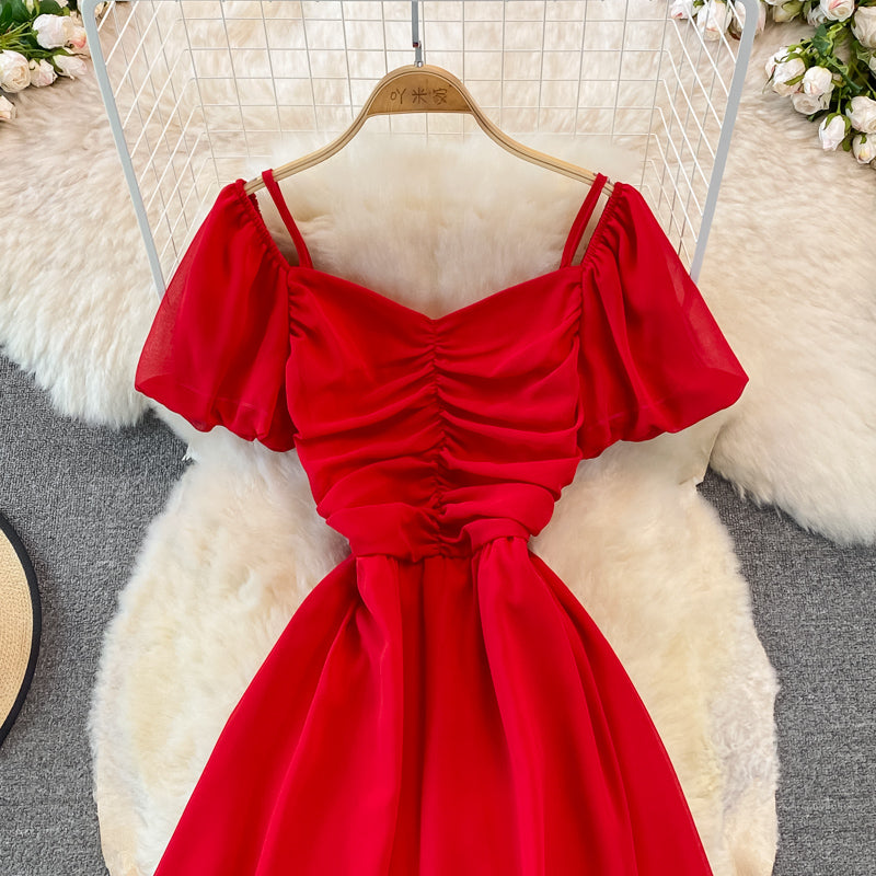 Cute A Line V Neck Short Dress Fashion Dress  10920