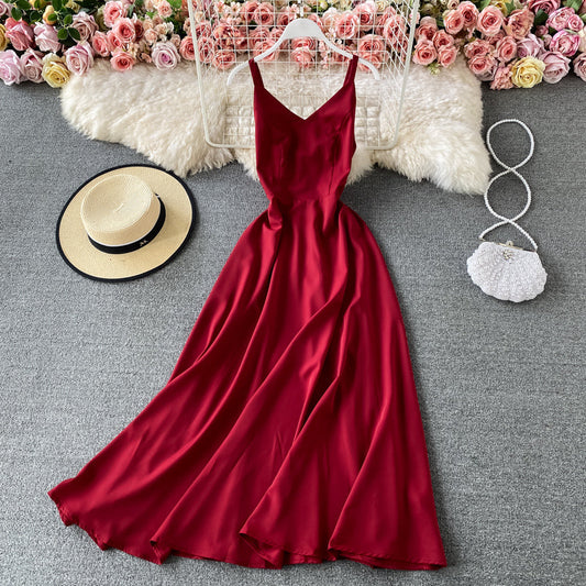 Simple V Neck Short Dress A Line Fashion Dress  10879