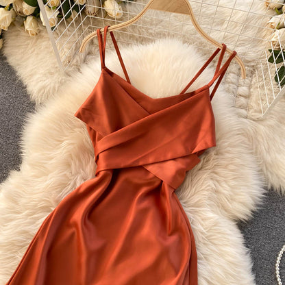 Cute Satin Short A Line Dress Fashion Dress  10944