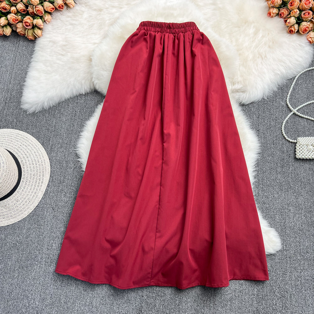 Mid length knee length A-line skirt, half skirt, umbrella skirt  11294