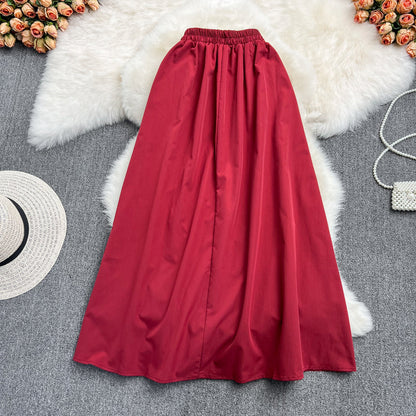 Mid length knee length A-line skirt, half skirt, umbrella skirt  11294