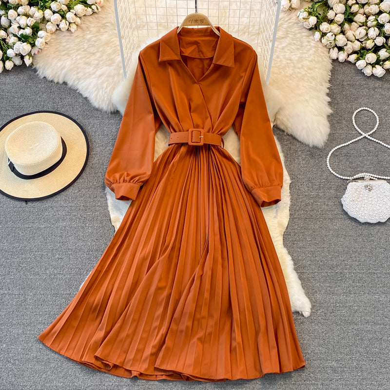 Simple A Line V Neck Dress Fashion Dress  10967