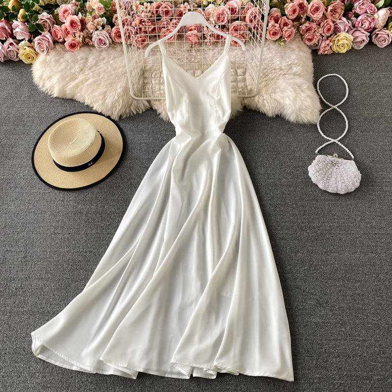 Simple V Neck Short Dress A Line Fashion Dress  10879