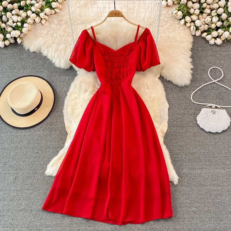 Cute A Line V Neck Short Dress Fashion Dress  10920
