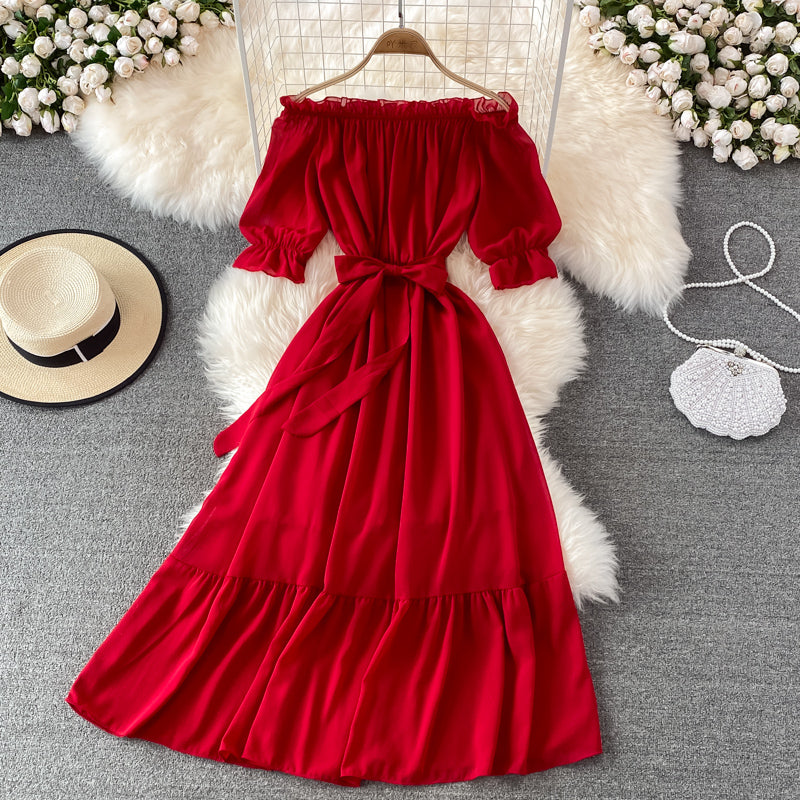 Simple Chiffon Short A Line Dress Fashion Dress  10837