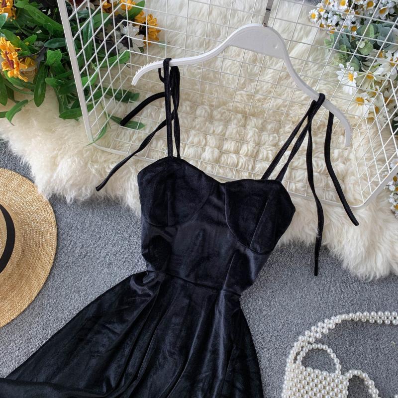 Cute Velvet Short A Line Dress Fashion Dress  10789
