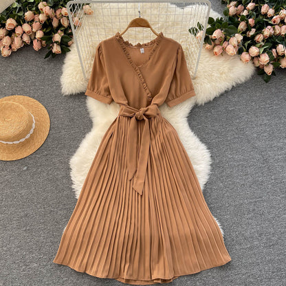 Cute V Neck Chiffon Short Dress Fashion Dress  10816
