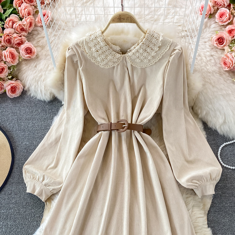 Sweet Lace Long Sleeve Dress A Line Fashion Dress  10841