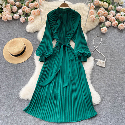 Simple Chiffon Long Sleeve Dress A Line Fashion Dress  10845