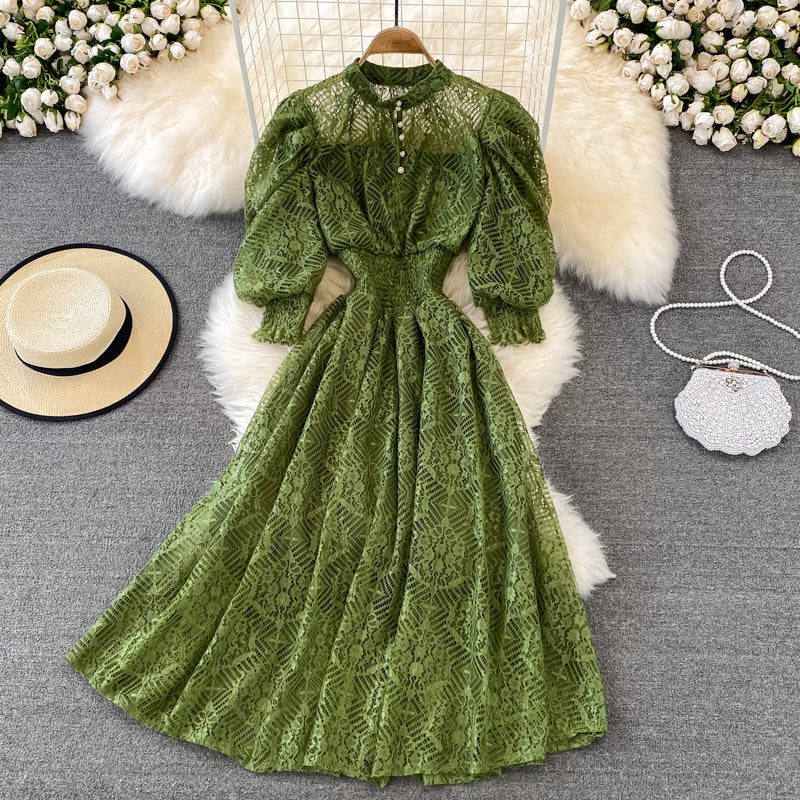 Cute Lace A Line Dress Lace Fashion Dress  10795