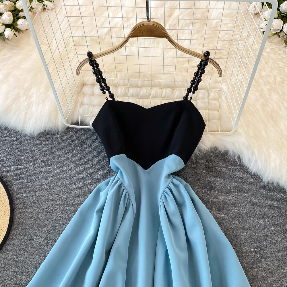Cute A Line Short Dress Blue Fashion Dress  10725