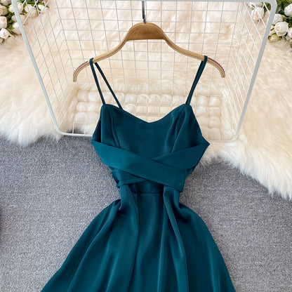 Cute Satin Short Dress A Line Fashion Dress  10716
