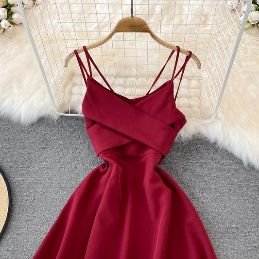Cute V Neck Short Dress A Line Fashion Dress  10715