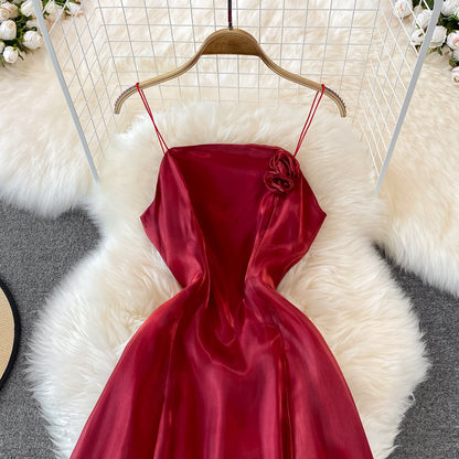 Red Tulle Short Dress A Line Fashion Dress  10726