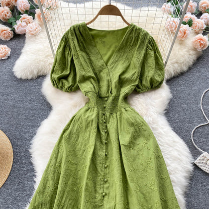 Cute V Neck Short Dress A Line Fashion Dress  10690