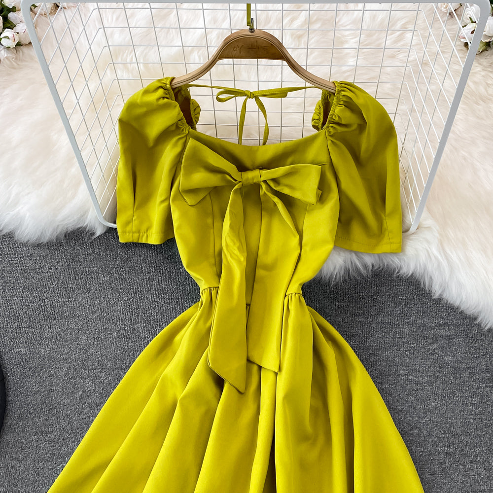 Cute Bow A Line Short Dress  10696