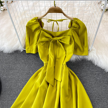 Cute Bow A Line Short Dress  10696
