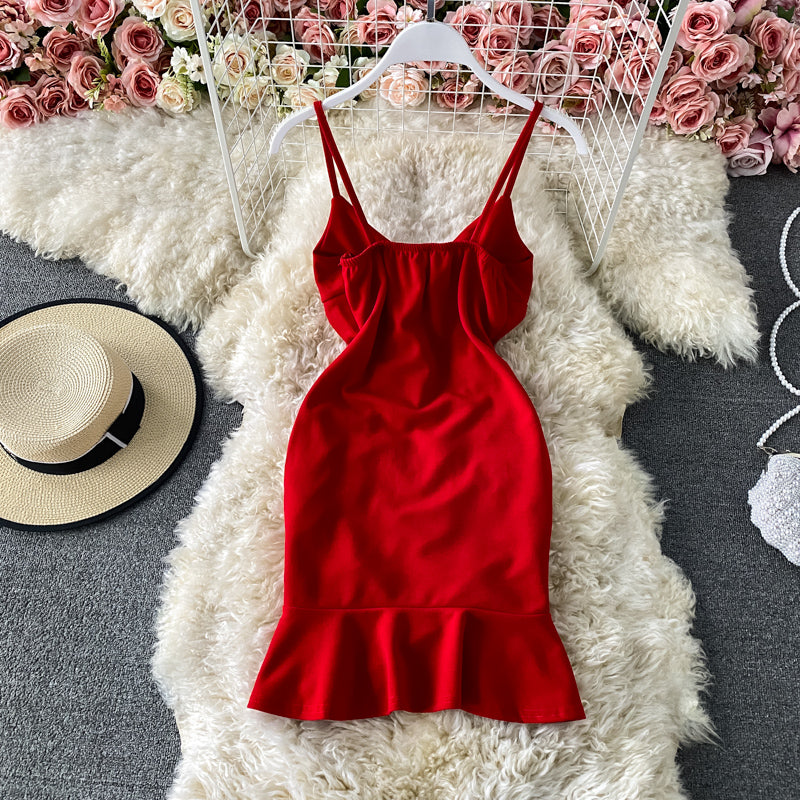 Sexy V Neck Short Dress Fashion Dress  10700