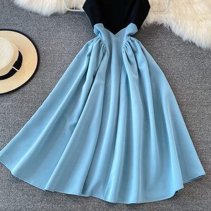 Cute A Line Short Dress Blue Fashion Dress  10725