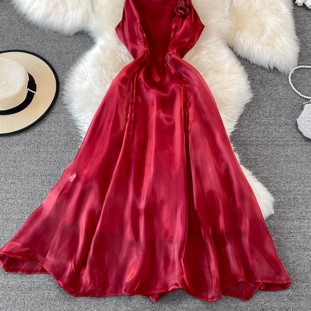 Red Tulle Short Dress A Line Fashion Dress  10726