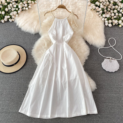White A Line Backless Short Dress Fashion Dress  10717