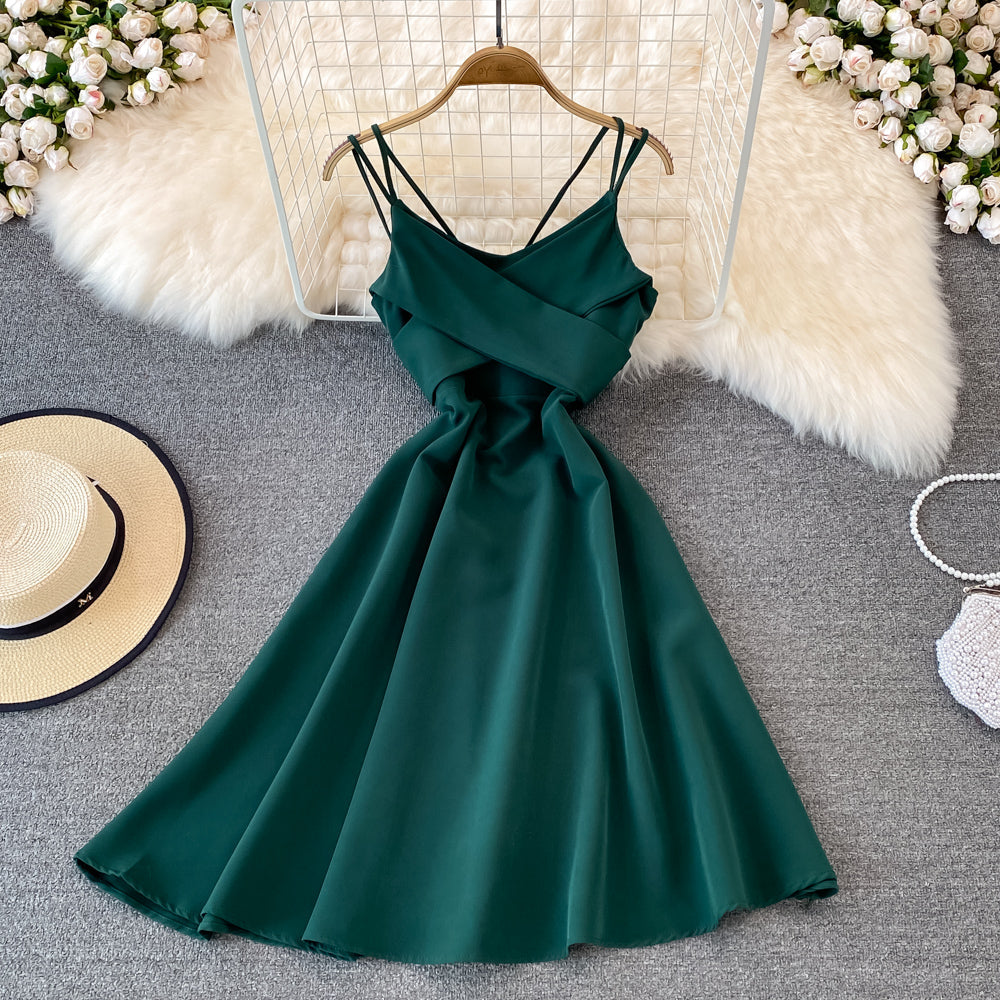 Cute V Neck Short Dress A Line Fashion Dress  10715