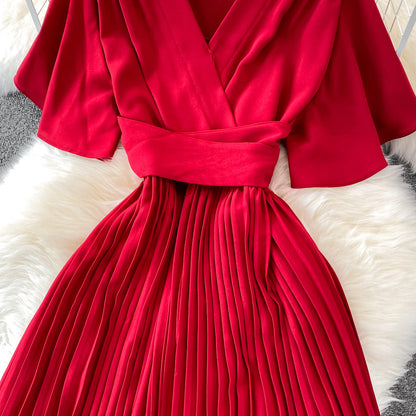 Simple V Neck Short Dress A Line Fashion Dress  10728