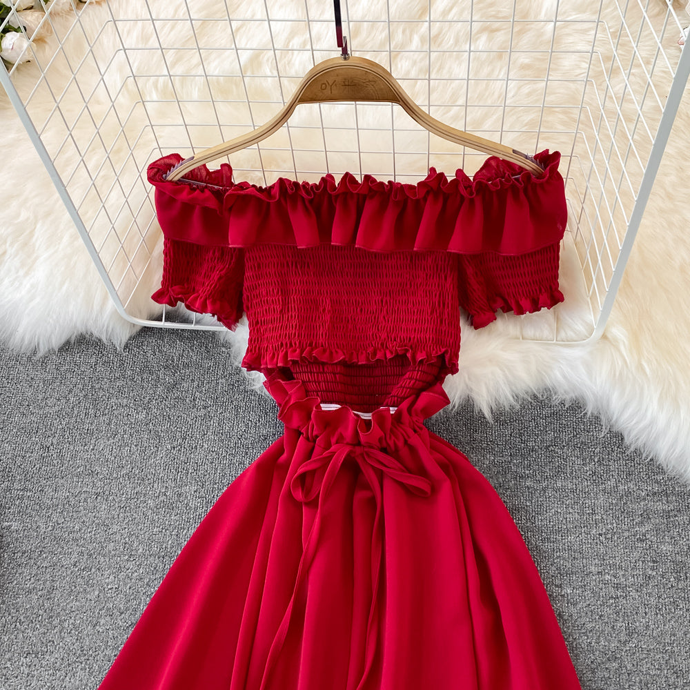 Cute A Line Off Shoulder Dress Short Dress  10723