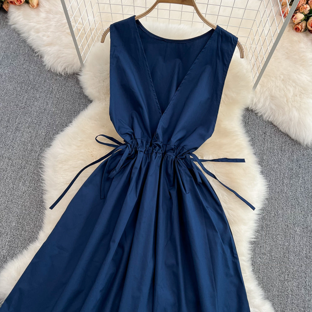 Simple V Neck Short Dress Fashion Dress  10695