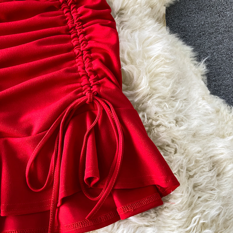 Sexy V Neck Short Dress Fashion Dress  10700