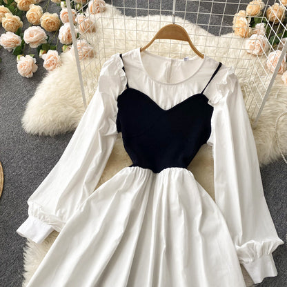 Cute A Line Long Sleeve Dress A Line Fashion Dress  10666