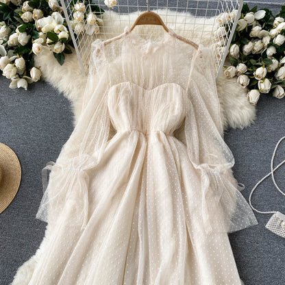 Cute Tulle Long Sleeve Dress Fashion Dress  10659