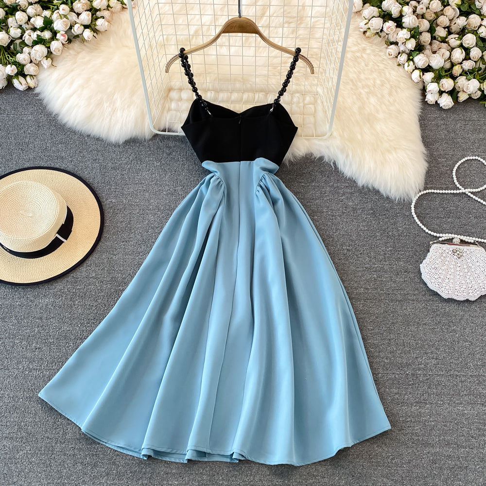 Cute A Line Short Dress Blue Fashion Dress  10725