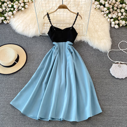 Cute A Line Short Dress Blue Fashion Dress  10725