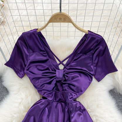 Sexy Bow Short A Line Dress Fashion Dress  10656