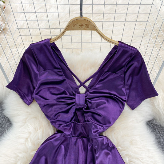 Sexy Bow Short A Line Dress Fashion Dress  10656