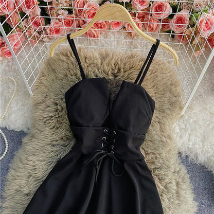A Line Lace Up Dress Fashion Dress  10699