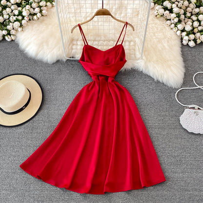 Cute Satin Short Dress A Line Fashion Dress  10716