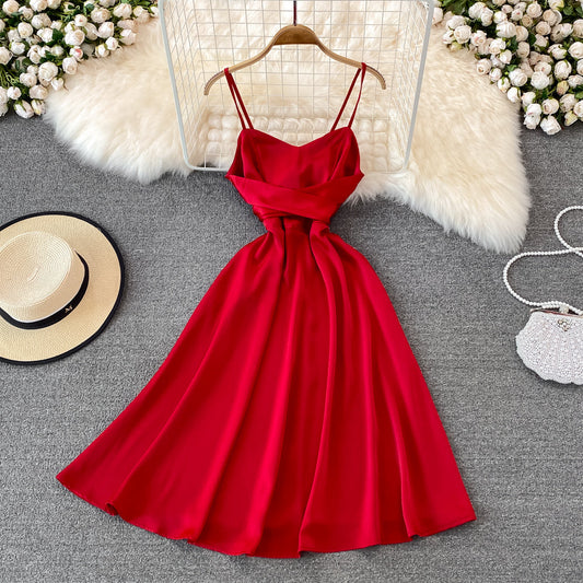 Cute Satin Short Dress A Line Fashion Dress  10716