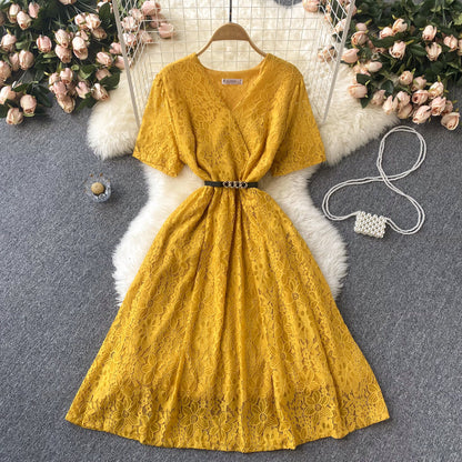 Cute V Neck Lace Short Dress A Line Fashion Dress  10668