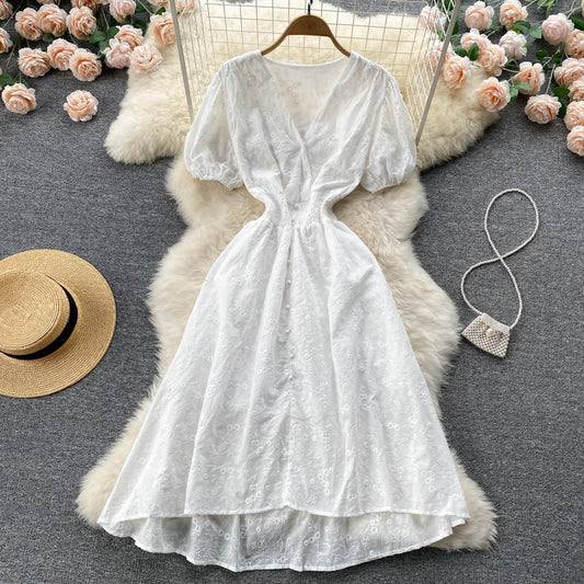 Cute V Neck Short Dress A Line Fashion Dress  10690
