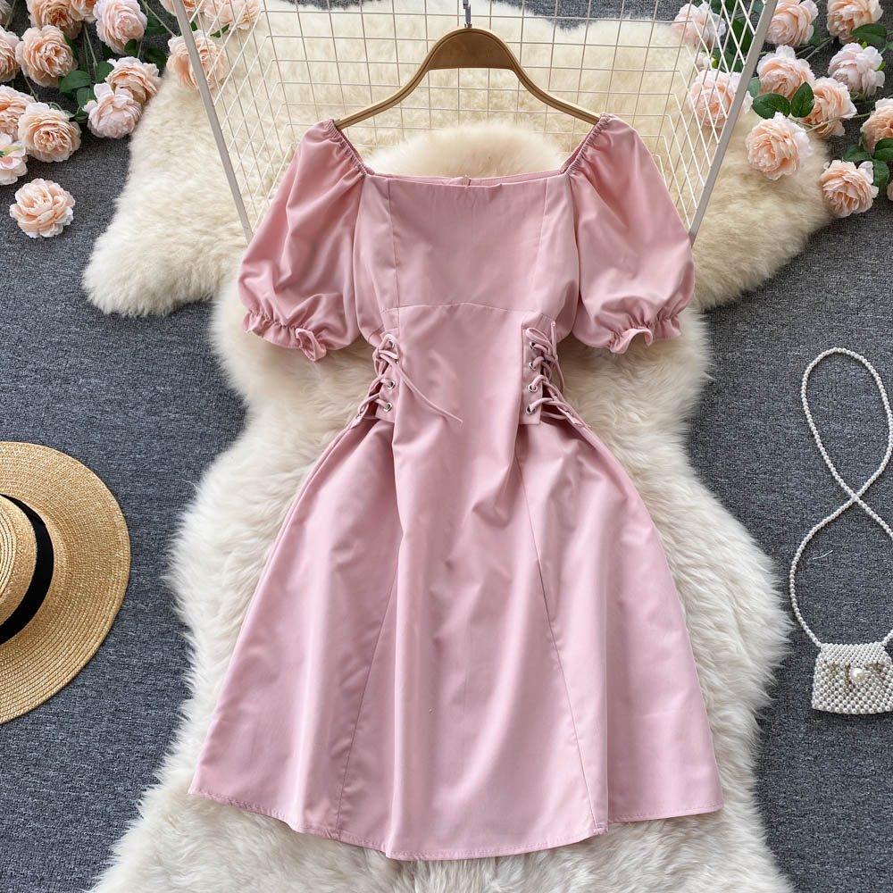 Cute A Line Lace Up Dress Fashion Dress  10662