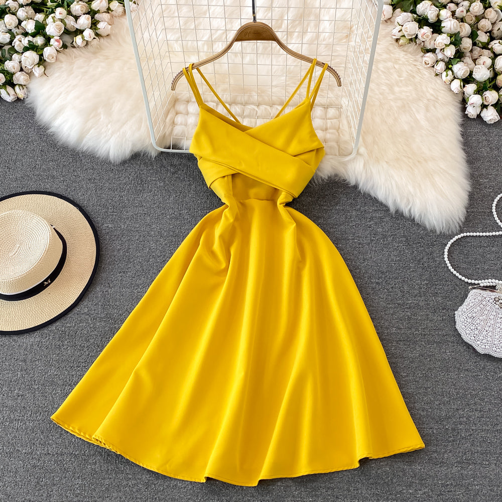 Cute V Neck Short Dress A Line Fashion Dress  10715