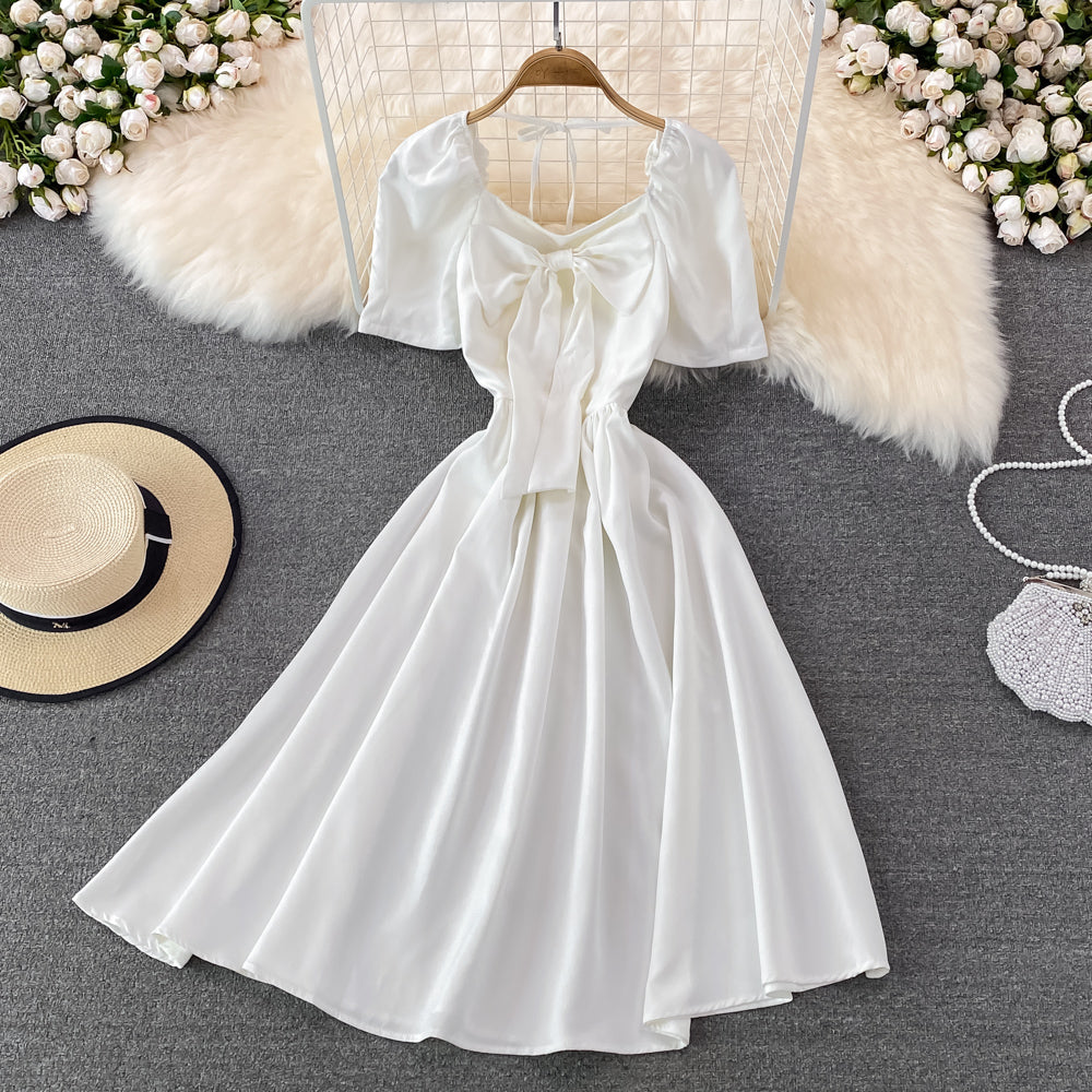 Cute Bow A Line Short Dress  10696