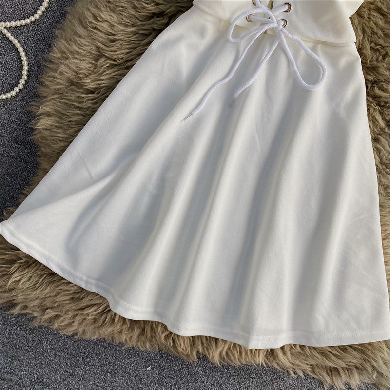 A Line Lace Up Dress Fashion Dress  10699