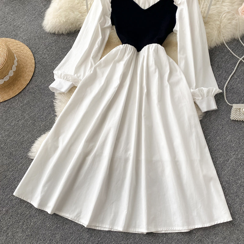 Cute A Line Long Sleeve Dress A Line Fashion Dress  10666