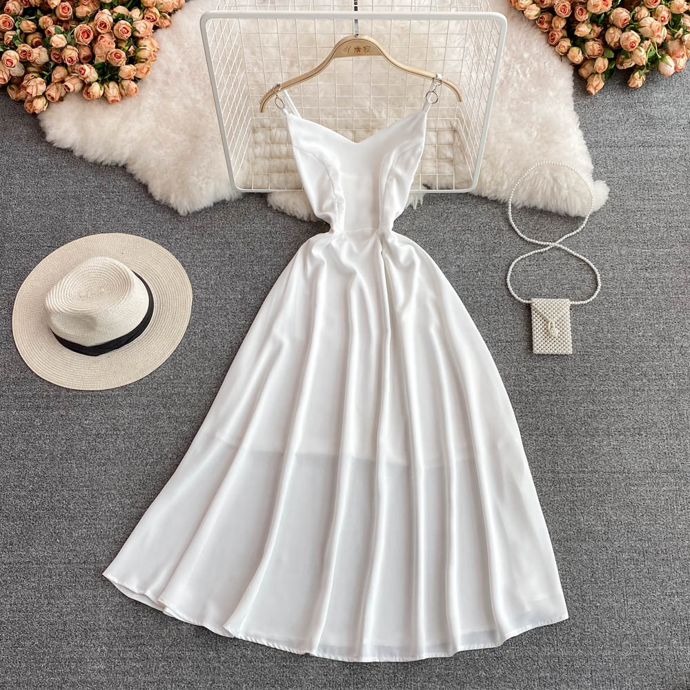 Simple V Neck Short Dress A Line Fashion Dress  10702