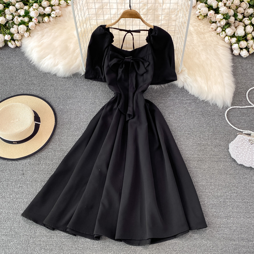 Cute Bow A Line Short Dress  10696