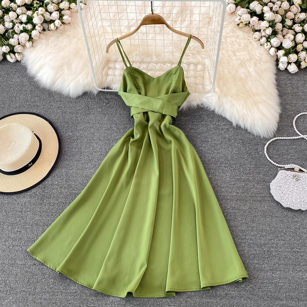 Cute Satin Short Dress A Line Fashion Dress  10716