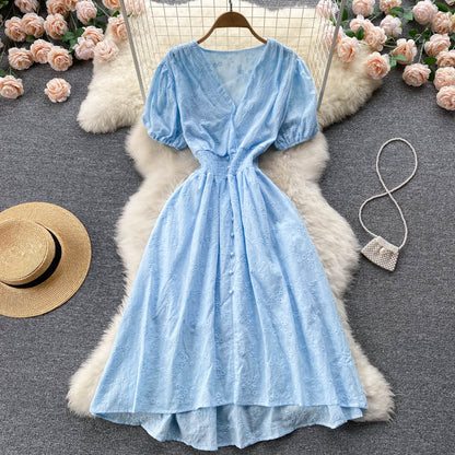 Cute V Neck Short Dress A Line Fashion Dress  10690